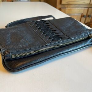 Liebeskind Berlin Black Leather Foldover Clutch
